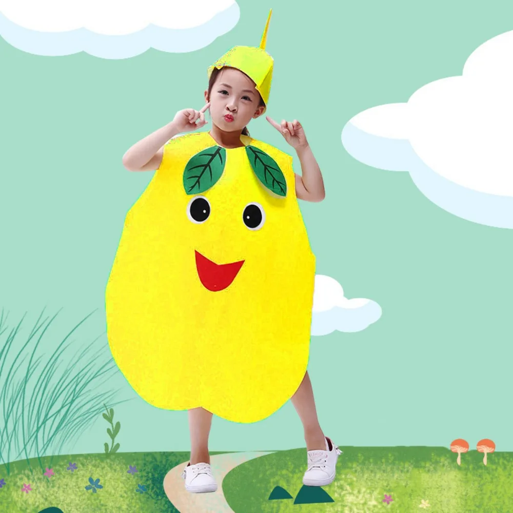 

Food Fruit Veggie Costume Performance Stage Pumpkin Cloak Children Cosplay Costume Role-playing Clothing Props Performance Suit