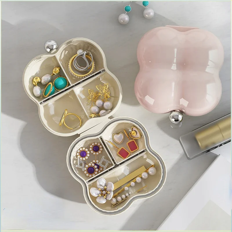 1pcs Portable Travel Earring Necklace Storage Box Plastic Marshmallow Style Earring Box Cute Jewelry Packaging Display