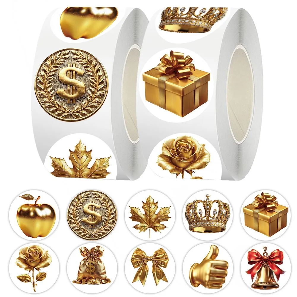 50-500pcs Ins Vintage Golden Item Sticker Wrapping Label For Gift Decoration Decals Packaging Scrapbooking Stationery Supply