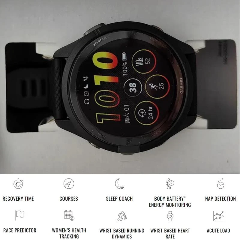 ساعة Garmin Forerunner 265 الرياضية الخارجية ونظام تحديد المواقع والجري واللياقة البدنية والماراثون والسباحة ومراقبة معدل ضربات القلب والأكسجين في الدم