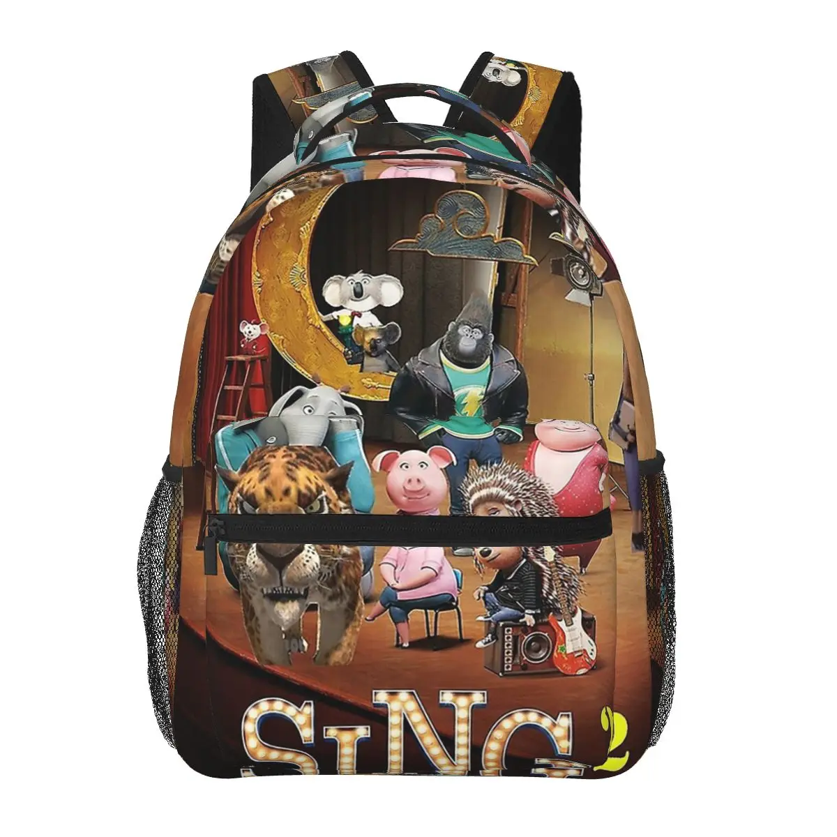 Vintage Sing 2 Backpacks Boys Girls Bookbag Students School Bags Cartoon Kids Rucksack Shoulder Bag Large Capacity