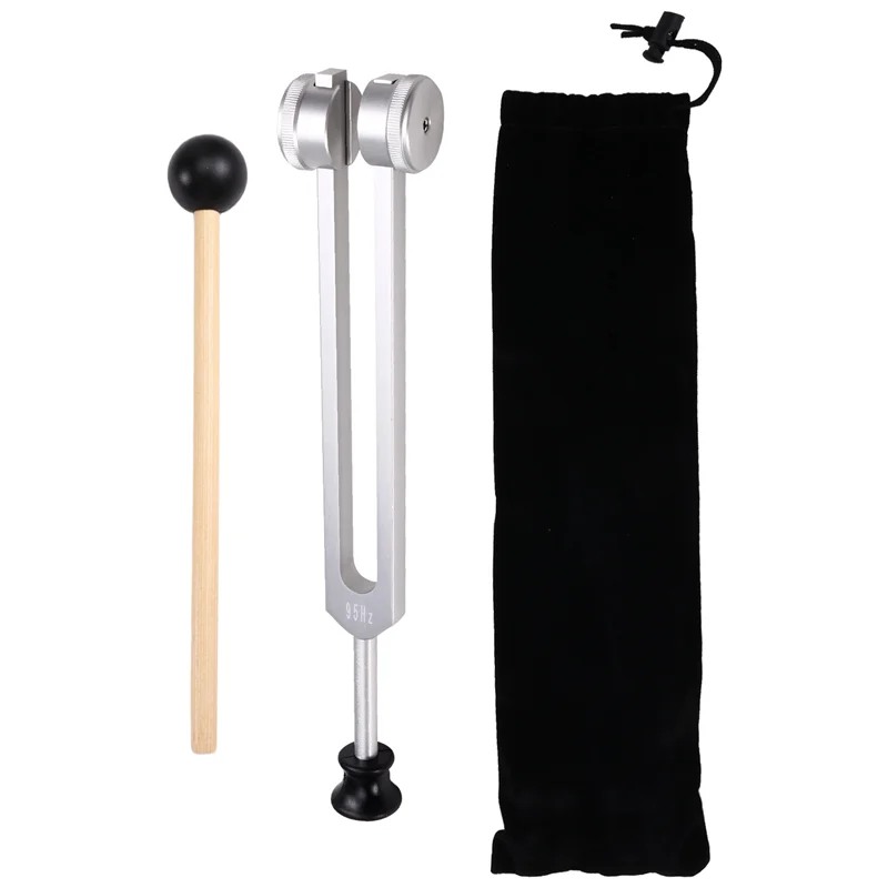 Kit de diapasão de cura 95 Hz com base de silicone e martelo para ioga terapêutica e sessões sonoras-A77G