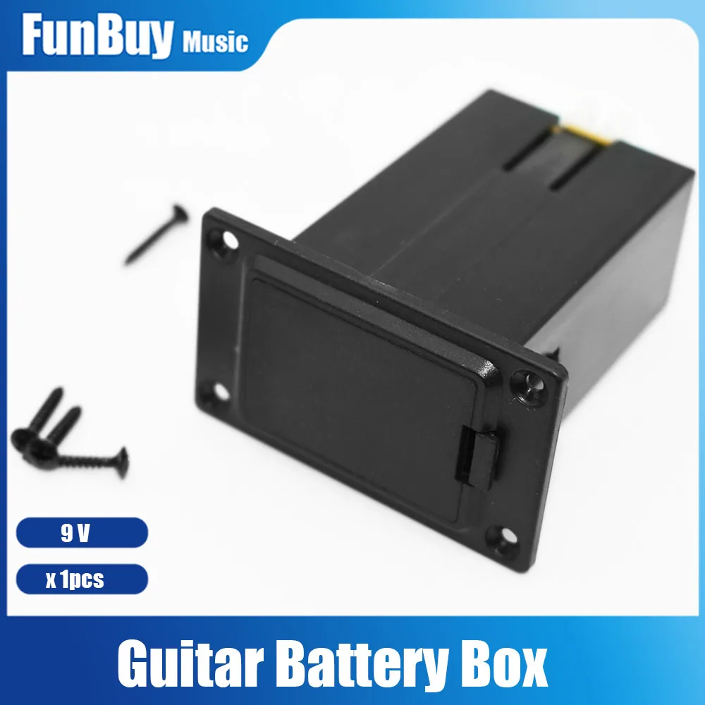 Acousic Guitar Bass Ukulele Guitar Pickup Battery Box 9V Battery Case Holder ABS with Spring Connect Guitarra Accessories