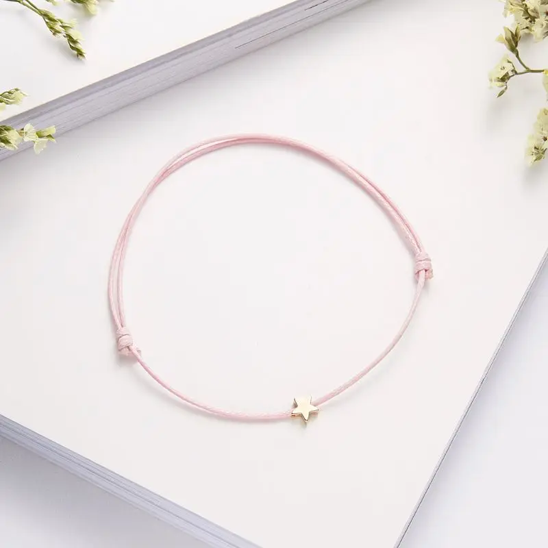 Lucky Braided Bracelet for Wish Card Star Charm Bracelet Adjustable Wax Rope Bracelet Friendship Jewelry Gift for Women image 5