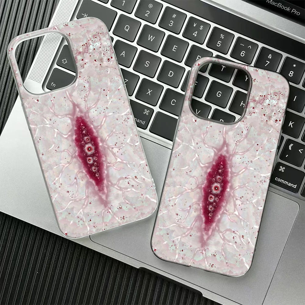 Funda de Teléfono con Diseño de Herida de Zombi Sangrienta para iPhone 17 16 15 14 Plus 13 12 11 Pro MAX 17 Air, Carcasa Antigolpes de Terror para Halloween