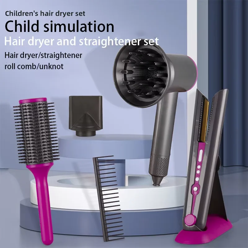Friseur Haar Kind Spielzeug Pretend Spielen Schönheit Salon Set Elektrische Haartrockner Kämme Familie Stylist Spaß Spielzeug Geburtstag Geschenk für Mädchen