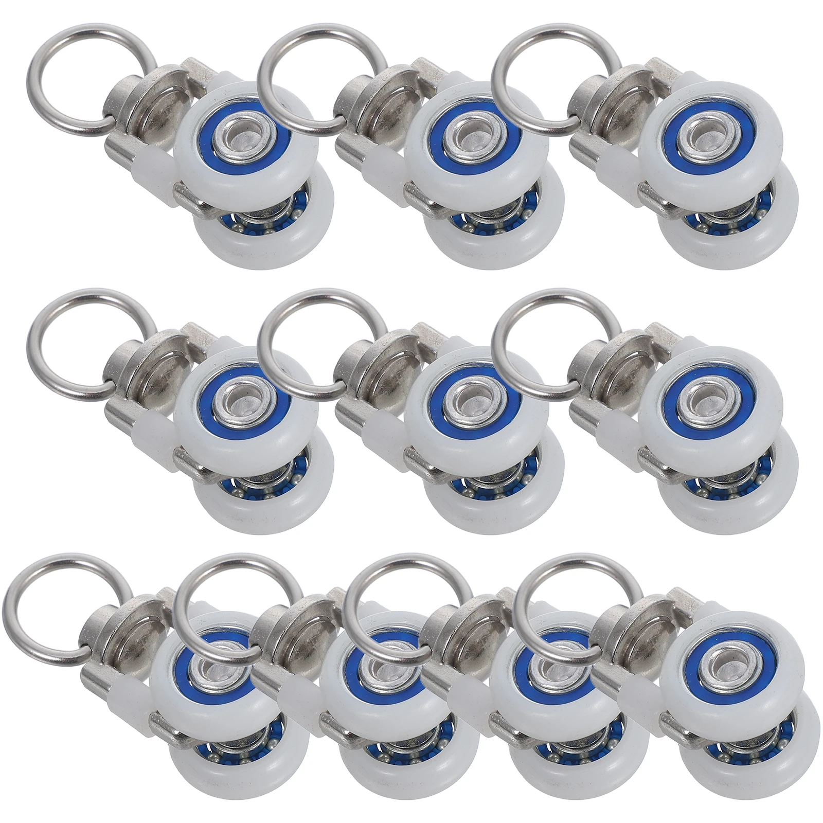 

10Pcs Curtain Accessories Silent Track Rollers Metal Bearing Smooth Glide Hooks Ceiling Mounted Window Drapery Rail Gliders