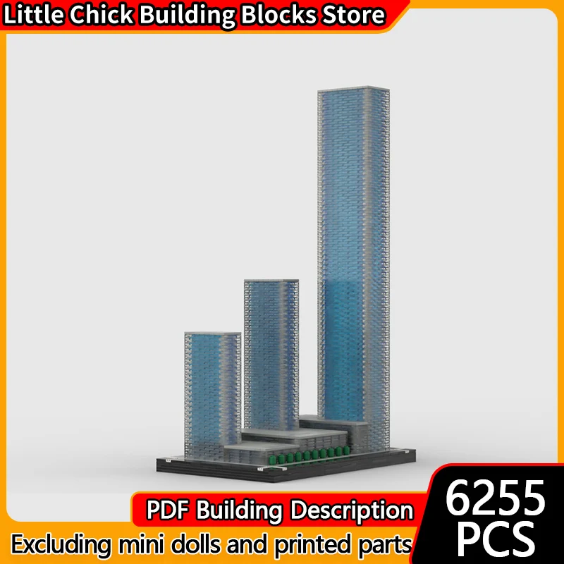 

City Street View Model MOC Building Bricks Office Building Center Modular Technology Children Holiday Gifts Assemble Toys Suit