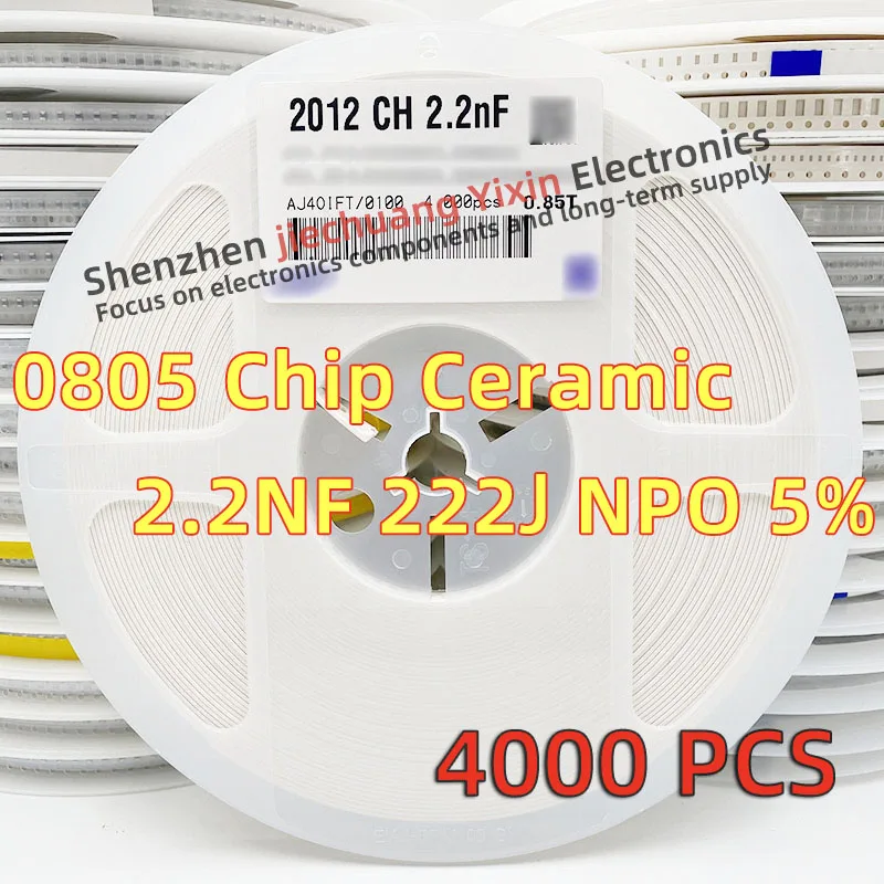 

Chip Ceramic Capacitor 0805 2.2NF 50V 100V 250V 500V 222J 5% accuracy NPO(COG) material 2012 Capacitance 4000pcs