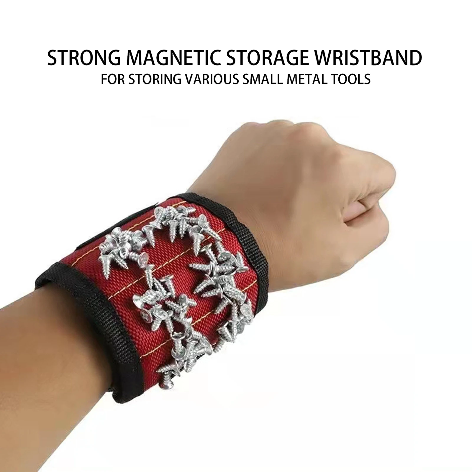 Magnetic Wristband with Super Strong Magnets Holds Screws, Nails, Drill Bit. Unique Wrist Support Design Cool Handy Gadget Gifts view 6