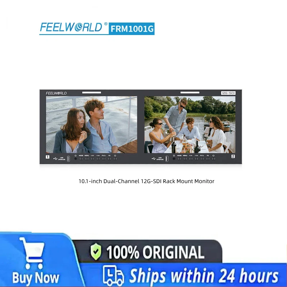 

FEELWORLD FRM1001G 1920*1200 IPS Двухэкранное устройство с SDI, HDMI, Loop Out и 3D-LUT для новостной пост-продакшн-обработки