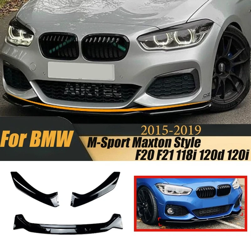 

For BMW F20 F21 118i 120d 120i M-Sport Maxton Style 2015-2019 Front Bumper Lip Spoiler Splitter Diffuser Body Kits Tuning Parts