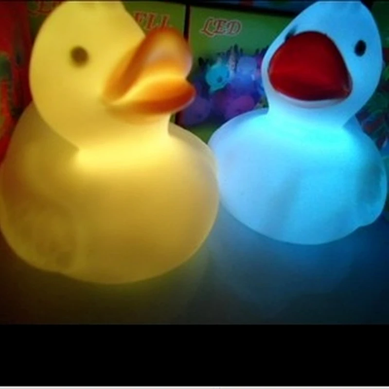 10pcs  Duck Night Lights Luminous Toys   Lovely Cartoon Color Changing Children Birthday Gifts  Christmas Decoration