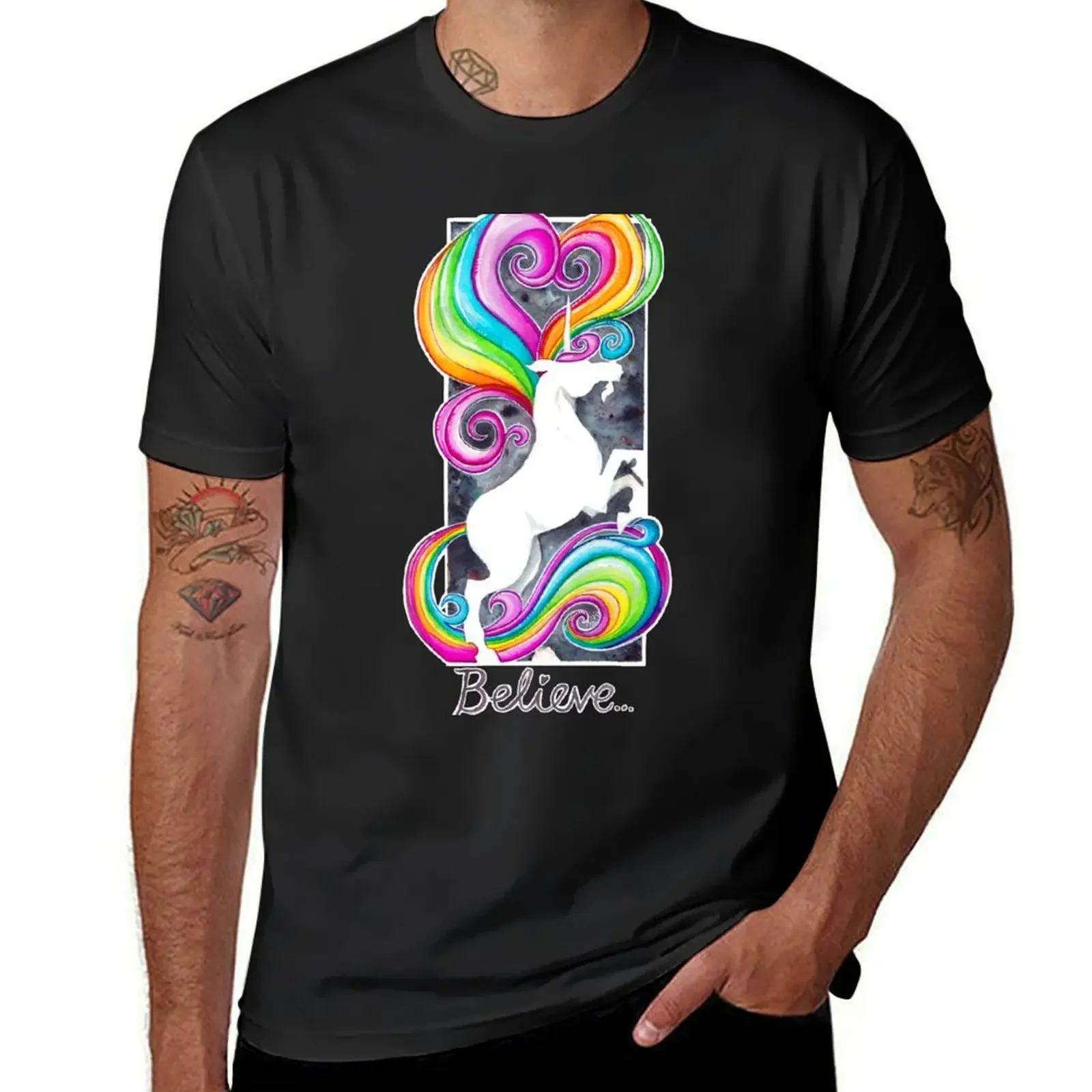 

Believe... in Unicorns T-Shirt sports fans oversize t-shirts man clothing for men