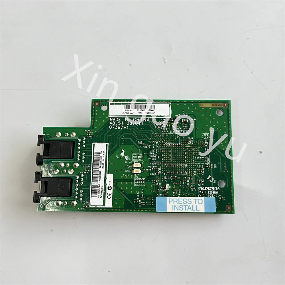 For Lenovo Ethernet Daughter Card Dual Port RJ-45 43V7073 69Y4509 FOR IBM X3550 X3650 M2 M3 100% Testing Perfect Free Shipping