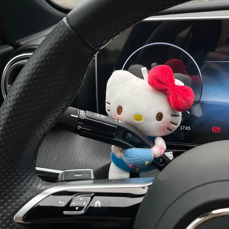 

Kawaii Sanrio Hellokitty Plush Doll Car Wiper Turn Anime Cartoon Doll Car Bracelet Decoration Cute Accessories Girls Gift