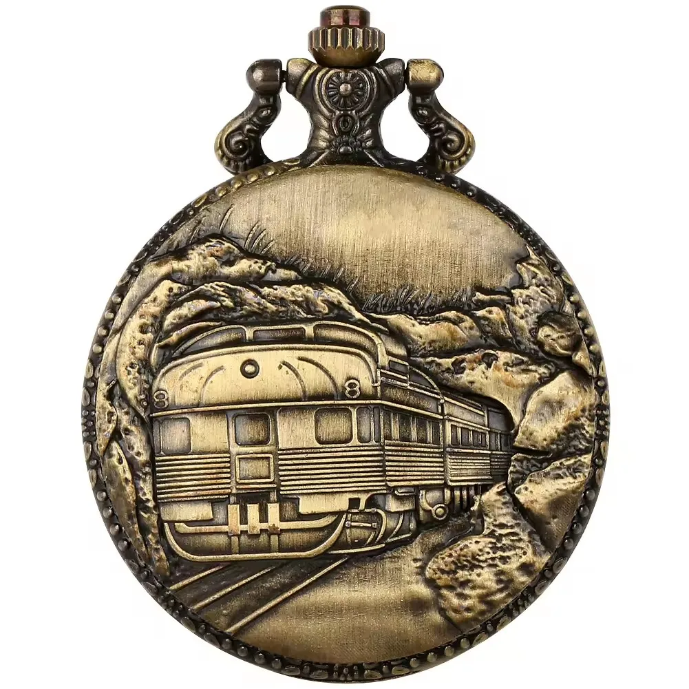 Railroad Approved Railway Regulation Standard Vintage Steampunk Train Pocket Watch with Chain for Men Gift