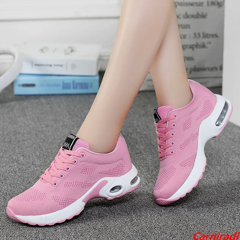 High Quality Fashion Autumn Athletics Running Shoes Women Flying Weave Non-slip Casual Sneakers Ladies Cushioning Jogging Shoes