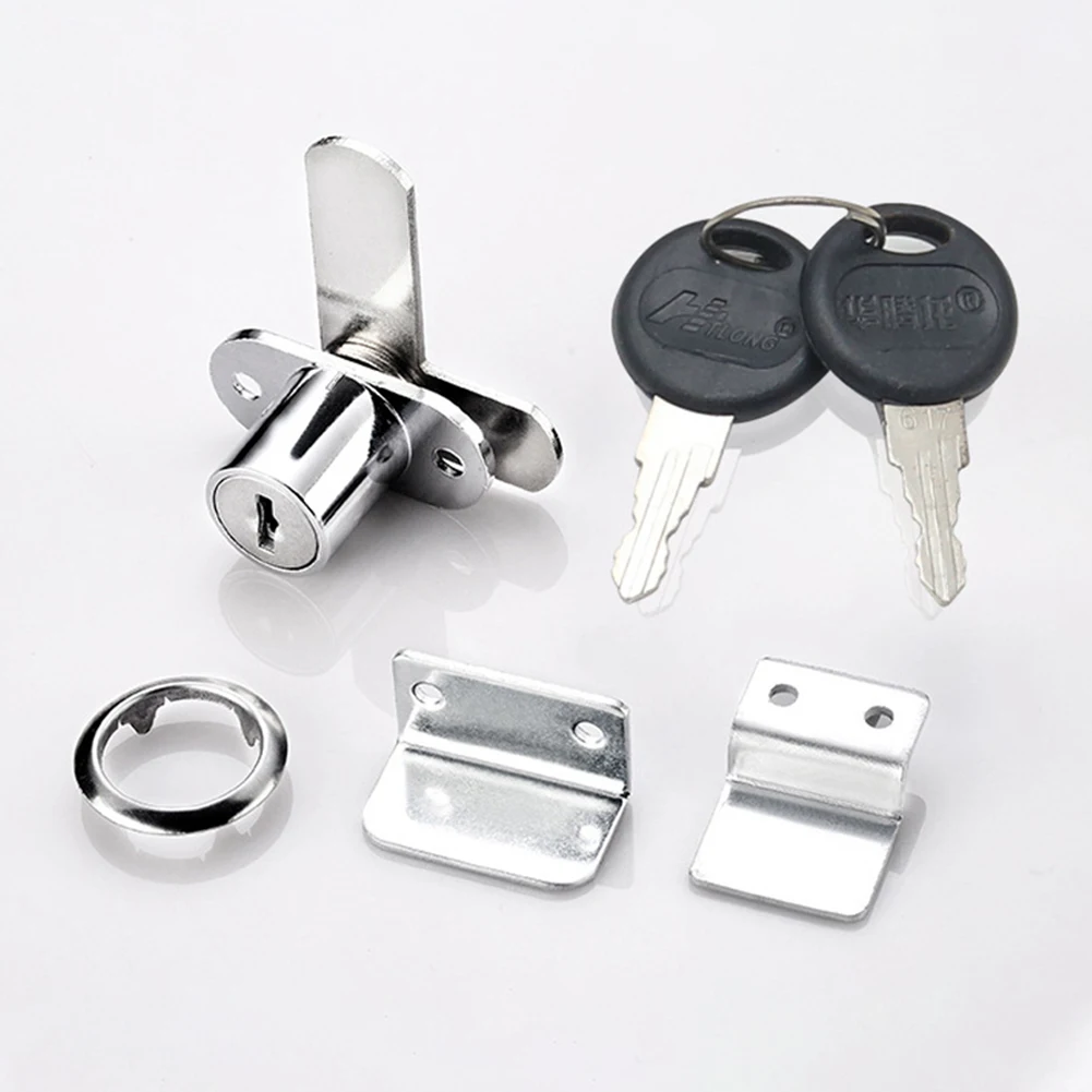 Zinc Alloy Push Plunger Cabinet Lock, Keyed Alike Cam Lock For Desk Drawer Mailbox Showcase, No Drill Installation, Fits 15-20mm
