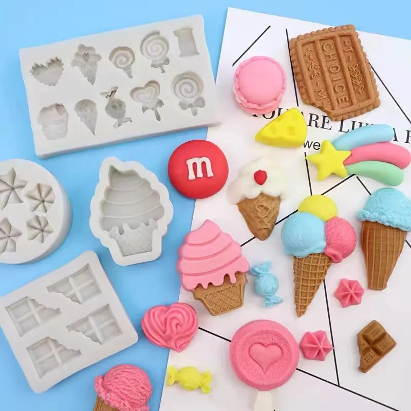 Baking Silicone Cake MoldDIYIce Cream Burger Macaron Fondant Chocolate Mold Candy Lollipop