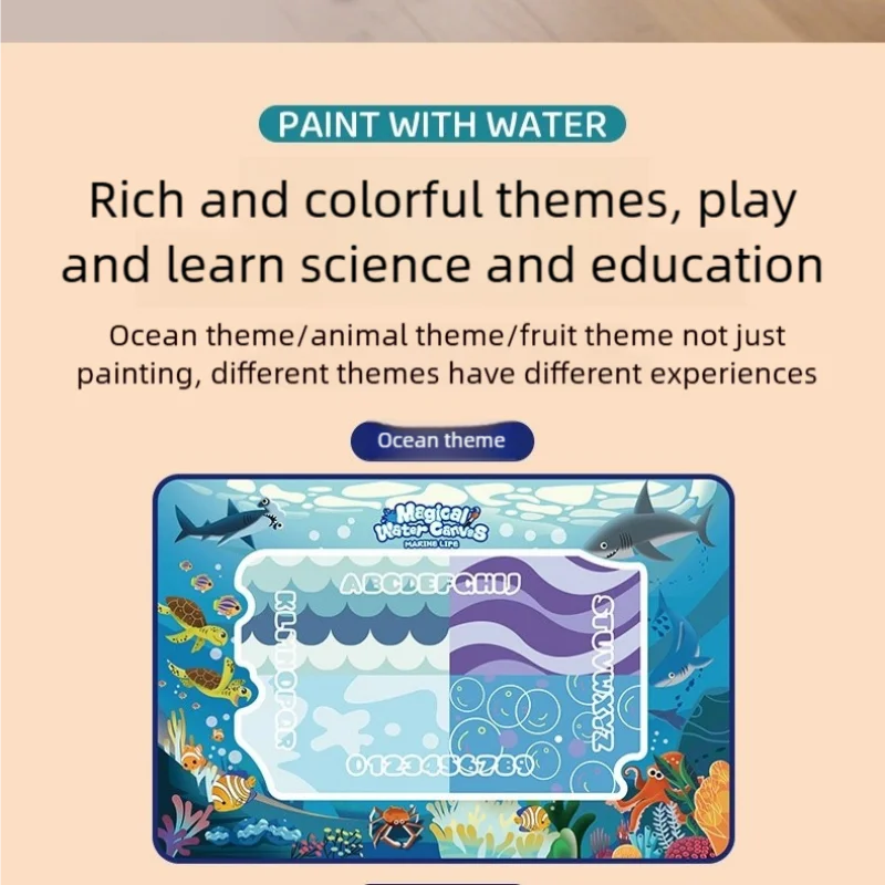 마법의 물 그리기 매트 색칠하기 낙서 매트 마법의 펜과 함께 몬테소리 장난감 페인팅 보드 교육용 장난감 어린이 선물