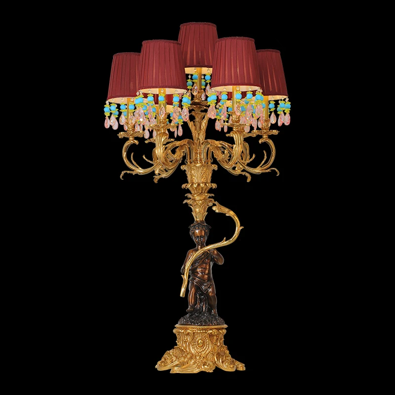 Jewelry Top French Royal Lighting Entrance Console Antique Bronze Table Lamp Hotel Victoria Lamp Mid-Century Lamp