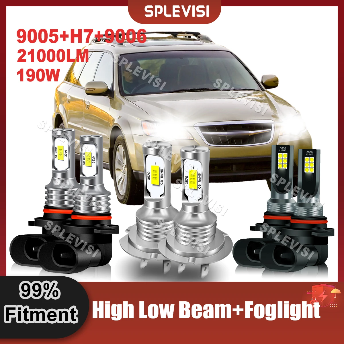 

Car Light LED High Beam 9005 Low Beam H7 Foglight 9006 For Subaru Outback 2005 2006 2007 2008 2009 Auto Headlight Bulbs