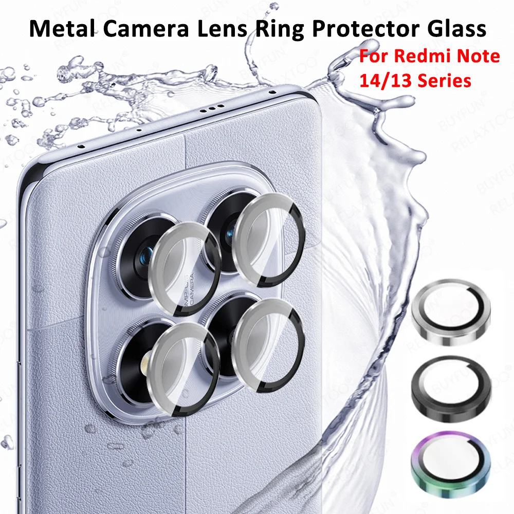 3D Alloy Camera Protector Glass for Xiaomi Redmi Note 14 Pro 13 Pro+ Note14 14Pro 4G Note13 13Pro Plus 5G Metal Lens Ring Case