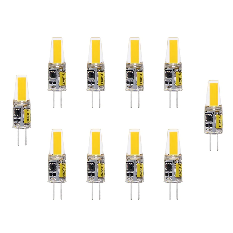ABZV-10PCS Mini G4 LED COB 3W หลอดไฟเทียนไฟเปลี่ยน 30W 40W ฮาโลเจนสําหรับโคมระย้า Spotlight, AC DC12V warm White