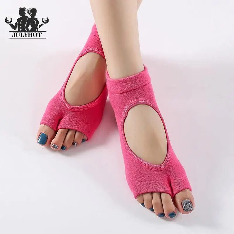 Women Two Toe Yoga Socks Non-slip Shockproof Sport Cotton Pilates Sock Quick-Dry Ballet Professiona Dance Sock