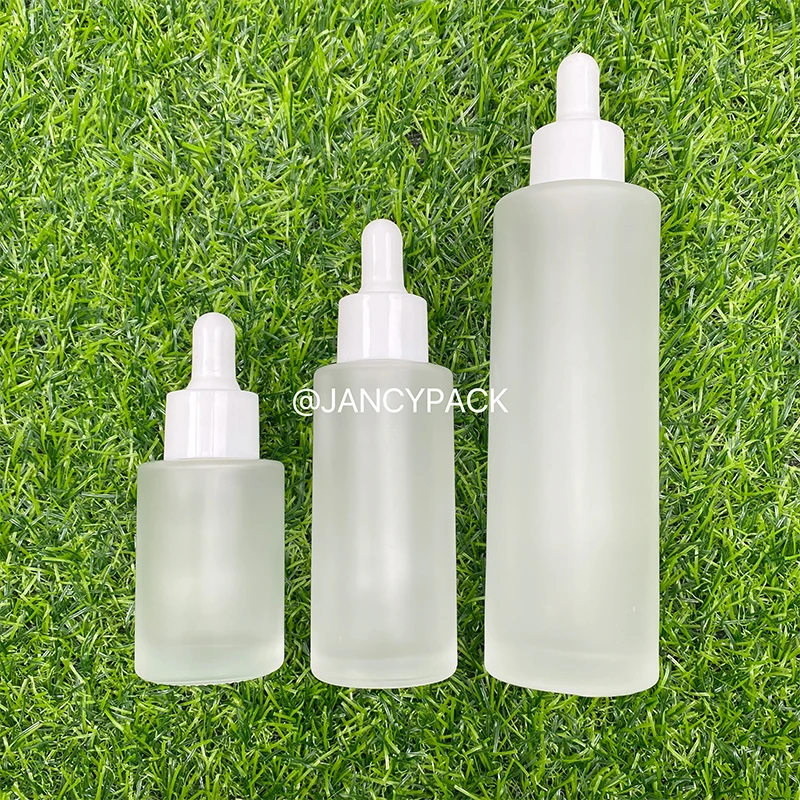 

20/30/50/100ml white Frost Glass Dropper Bottle Empty Cosmetic Packaging Container Vials Essential Oil Bottles