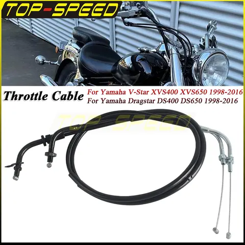 Yamaha V-Star XVS400 XVS650 XVS 400 Dragstar DS400 DS650 1998-2016 오토바이 스테인레스 땋은 스로틀 케이블 오일 와이어 라인