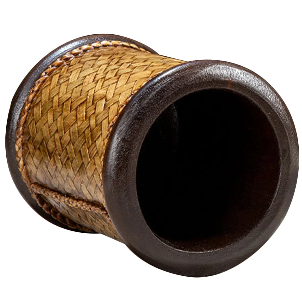

Wooden Pen Holder Large Capacity Vintage Desk Organizer Pencil Holder For Classroom Storage Woven Pen Cup Desk Accessories