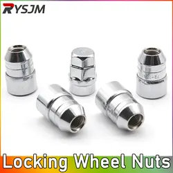 4Pcs M12 X 1.5 Locking Wheel Nuts Tapered Key Anti-theft Tire Locks Screwed Wheel Locks For Ford For Honda For Nissan For Toyota