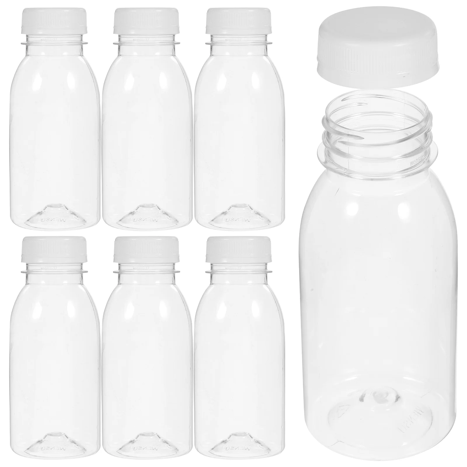 Botella de agua transparente de plástico con tapa, botella de plástico para zumo, leche y bebidas, para acampada y senderismo, 250/250/300/350ml