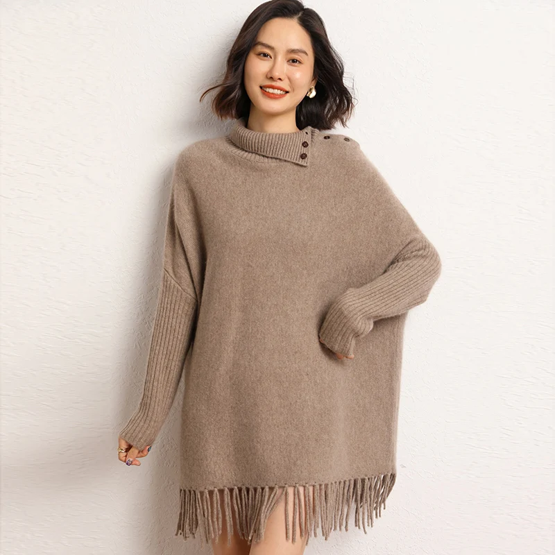 2024 Loose Soft Sweaters 100% Cashmere Knitted Pullovers O-Neck Sweaters Women High Quality Ladies Jumpers Clothes