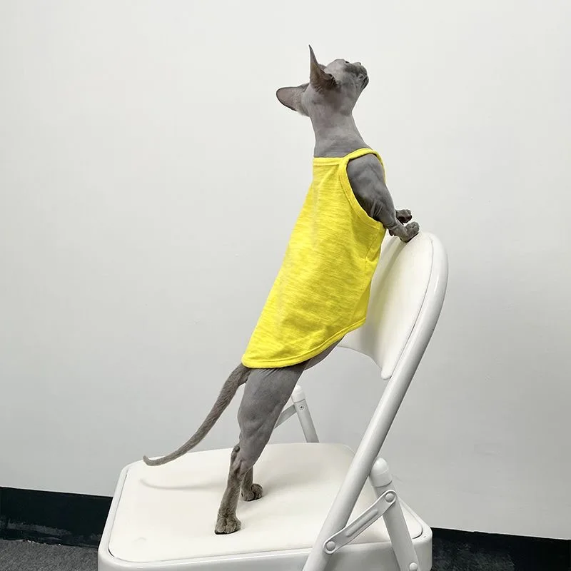 Multicolor Sphynx Pet Cat Clothes Cotton Kittens Outfits For Sphinx Hairless Cats Camisole Soft Devon Rex Clothing Kitten Vest