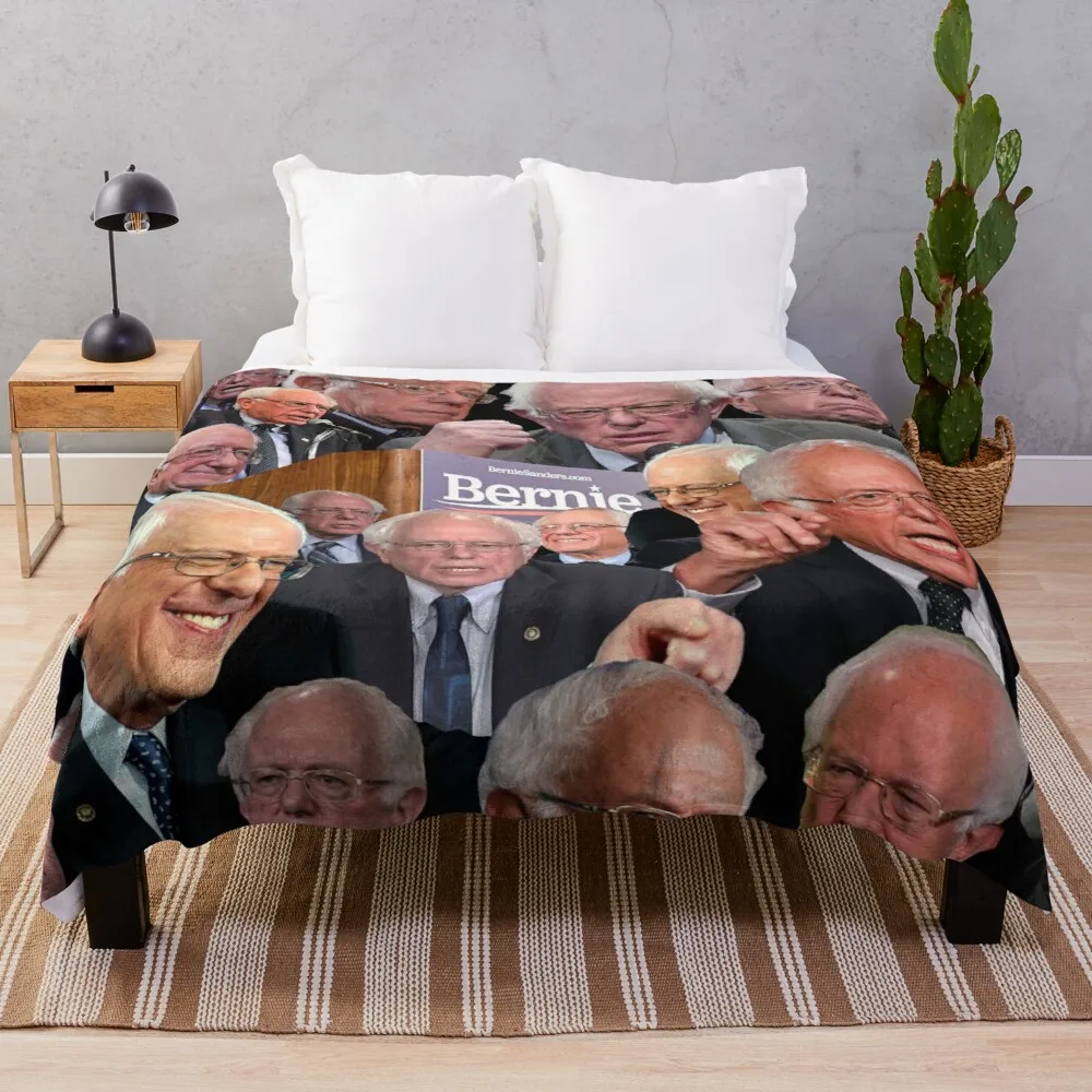 

Bernie Sanders Collage Throw Blanket Sofa quilt Blanket fleece