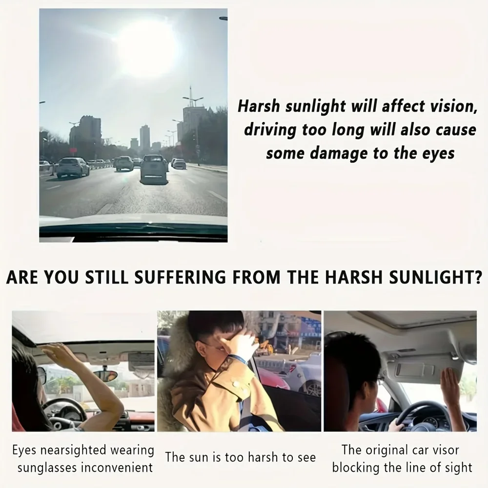Faltbares Auto-Sonnenschutzvisier, blendfreier Sonnenschutz, UV-Blocker, polarisierter Sonnenschutz, HD-Sicht, Sicherheit beim Nachtfahren, Sonnenschutz – Detail 4