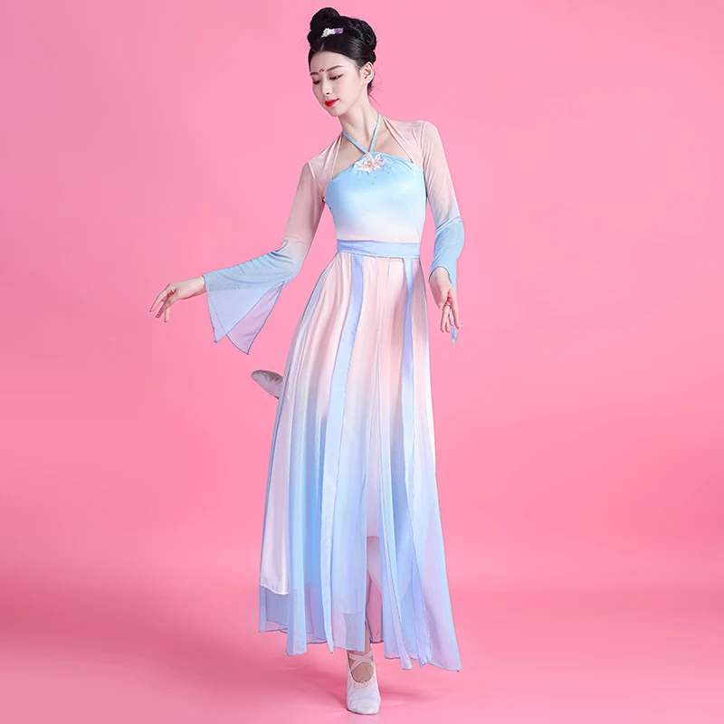 

Classical Dance Performance Costume Women Spring New Jumpsuit Dance Clothing Floating Body Rhythm Chinese Dance Practice Clothes