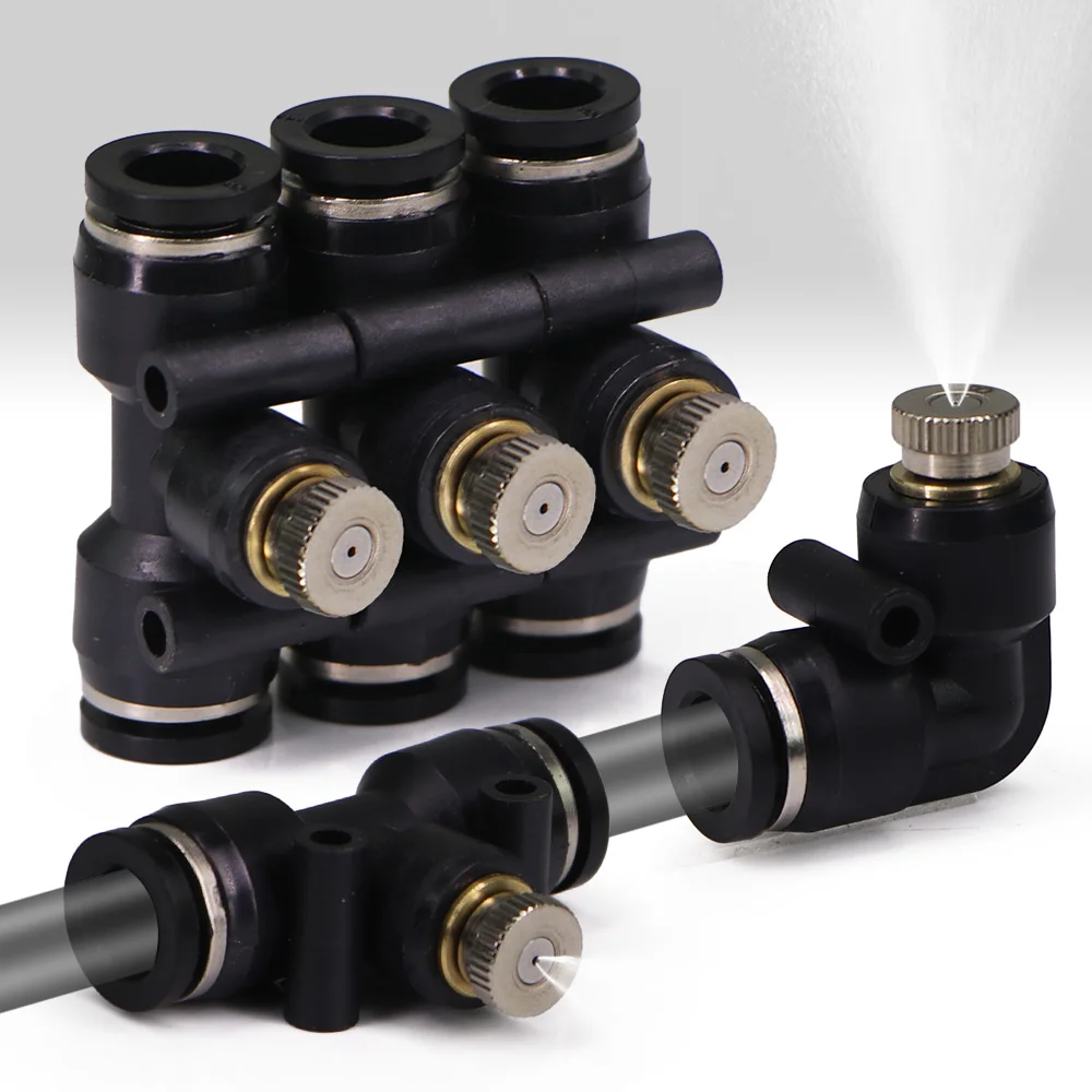 6mm Brass Nickel Plated Misting Nozzle Sprayer 0.1-0.8mm Orifice for 1/4