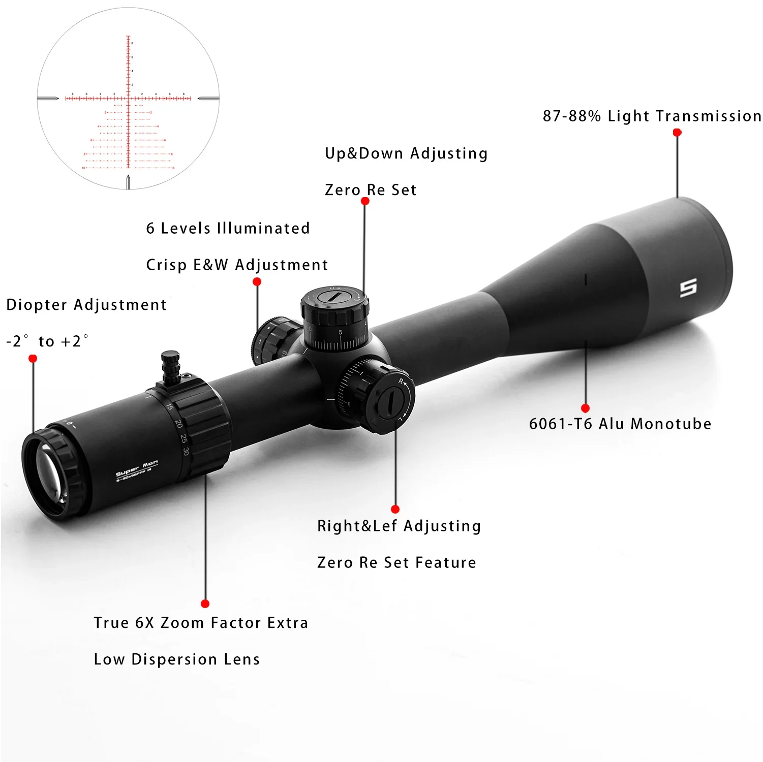 100% Original 34mm Tube 5-30x56 FFP IR Hunting Riflescopes Illumination Rifle Scope 1/10MIL Zero Stop .338 Long Range Precise