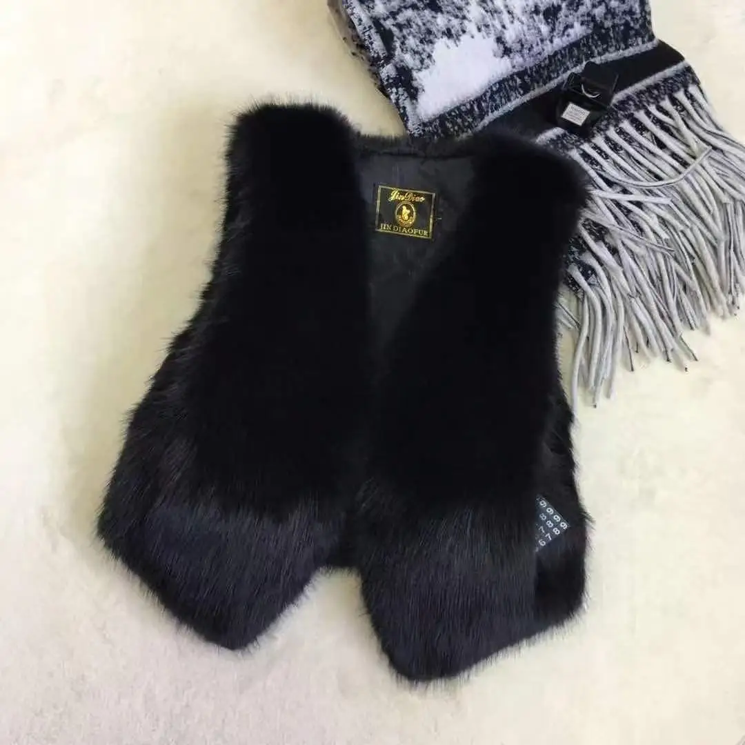 احتفالي الاصطناعي الثعلب الفراء المرأة سترة قصيرة لينة أفخم أكمام معطف الإناث بلايز معطف هدايا عيد الميلاد #3