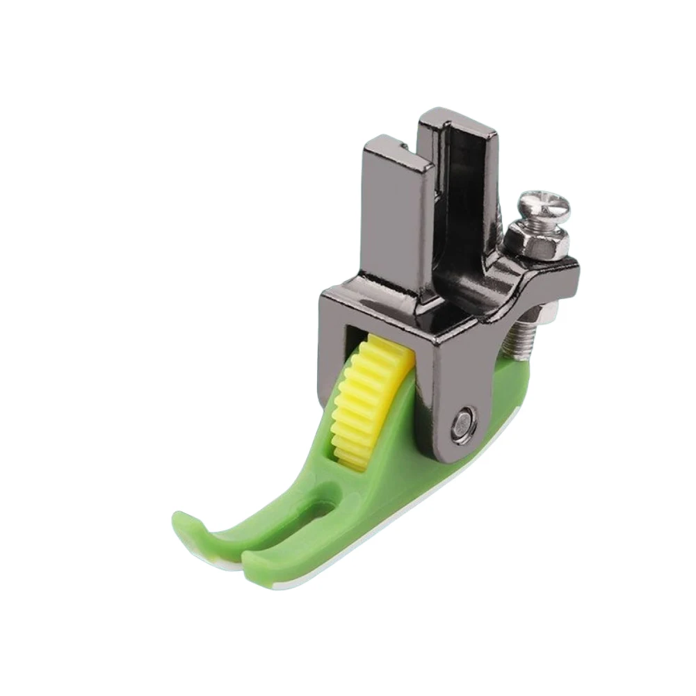 

For Smooth Operation Plastic Roller Presser Foot for Industrial Single Needle Lock Sewing Machines with Yellow Gear Wheel