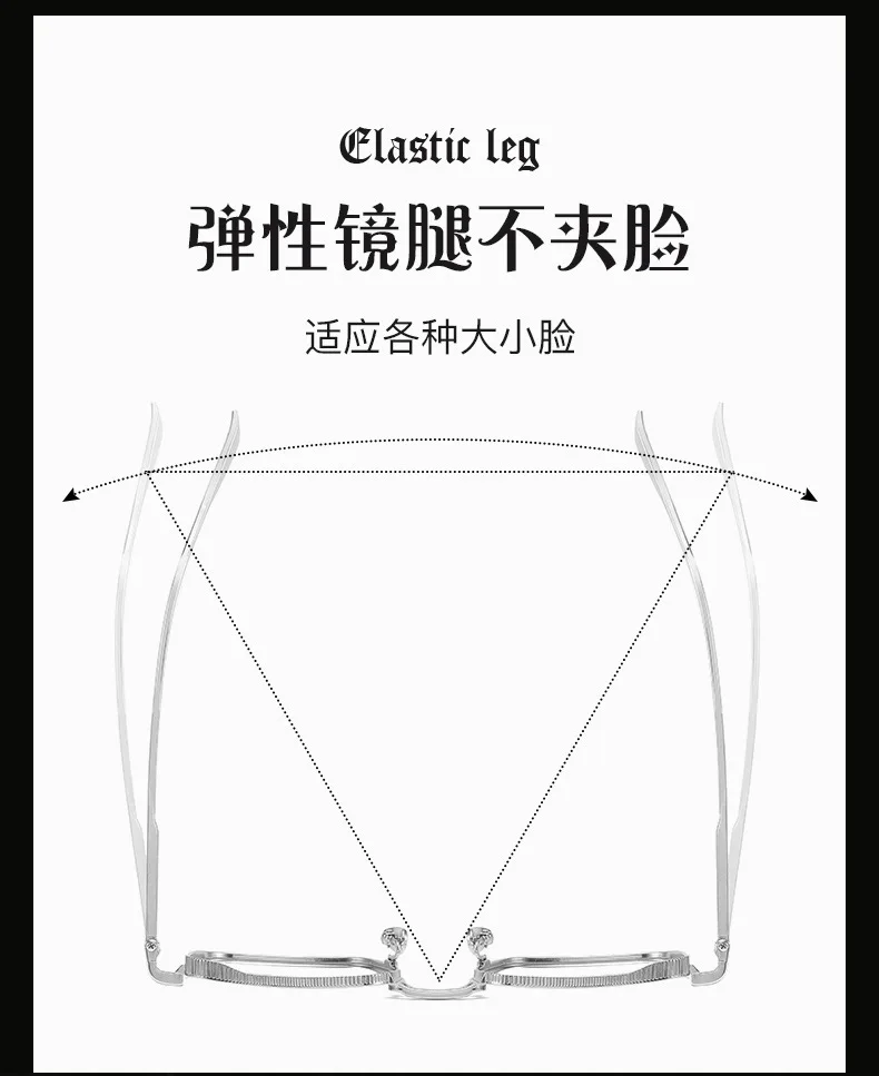 Shatar Neue Prozess Titan Legierung Rahmen Lesebrille Für Männer frauen High-end Bequeme Große Gesicht Verbreiterung Presbyopie Glasse – Detail 4
