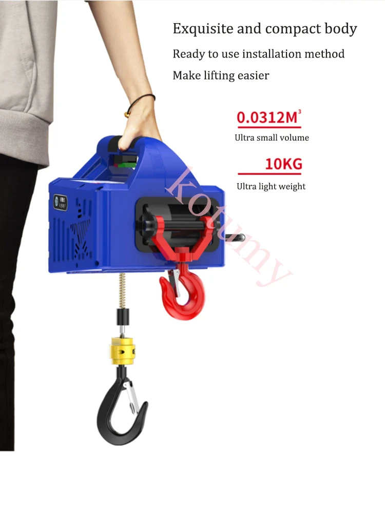 Electric Hoist Winch Portable Crane Wireless or Wire Remote Control Lifting Hoist Household Indoor Small Crane