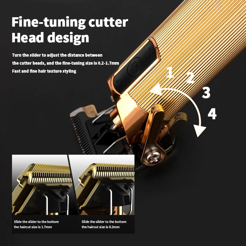 WAIKIL tagliacapelli elettrico da uomo professionale tagliacapelli elettrico multifunzionale con testa a olio ricarica USB barbiere digitale
