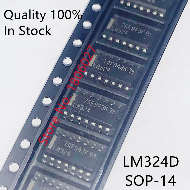 10PCS-20PCS     LM324 LM324D SOP14 LM324DR SOP-14  Four channel operational amplifier chip