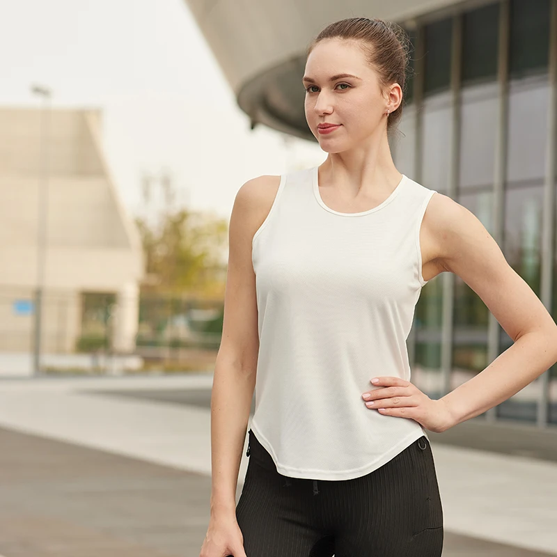 Plain Summer Mesh Quick Dry Vests Women's Jogging Sport Sleeveless Tank Tops Gym Bodybuilding Fitness Yoga Track Field Shirts