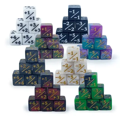 6pcs Counters Token Dice Compatible with Magic The Gathering Dices Cube Loyalty Counter Dice Set for MTG CCG DND PRG Card Gaming
